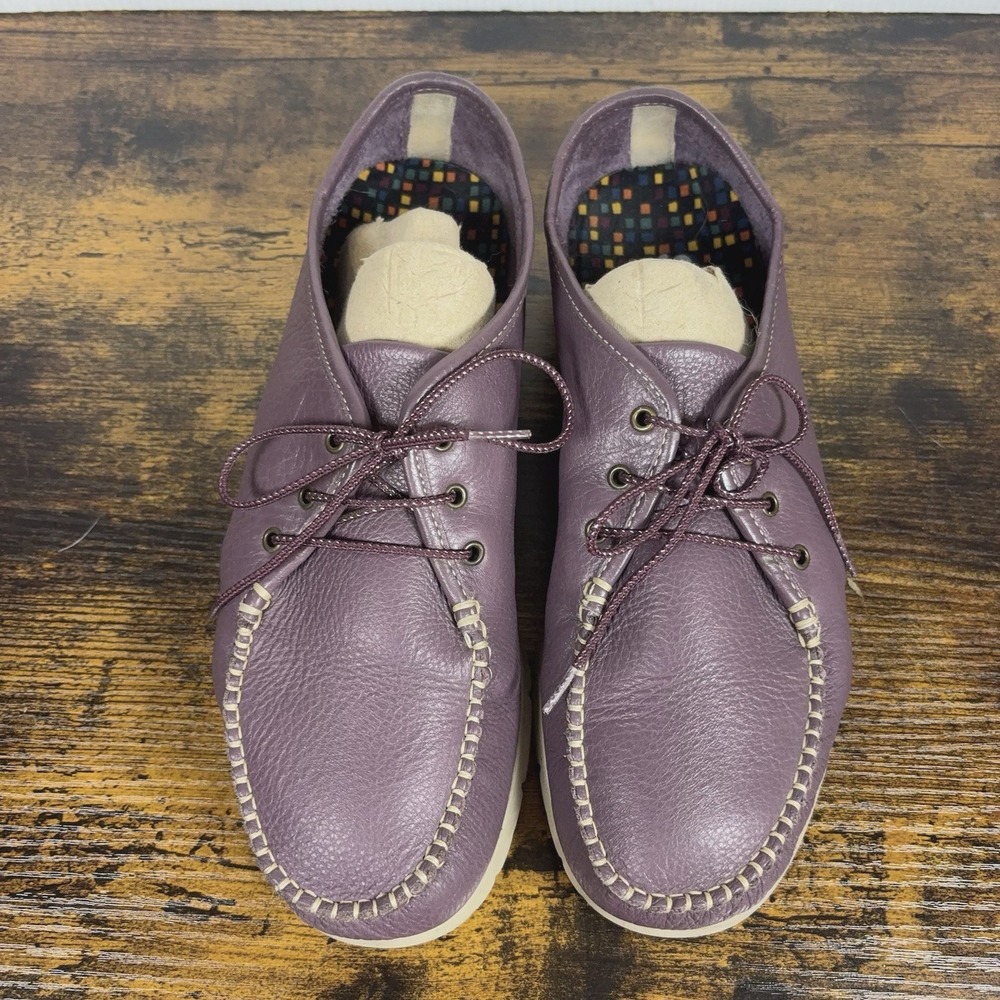 SAS Breezy Leather Moccasin Shoes Womens Sz 10.5W Purple Cushioned Comfort